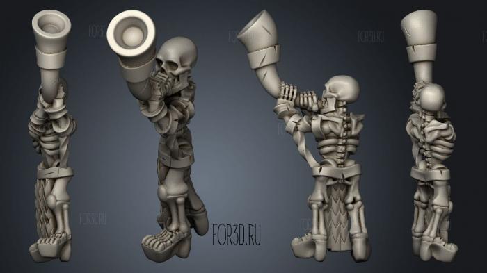 Skeletons Spear Musician 02 stl model for CNC