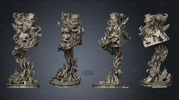 St Fire Statue 405 Full Pieces Angel stl model for CNC