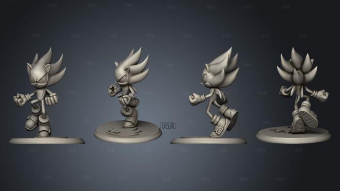 Super Sonic the Hedgehog stl model for CNC