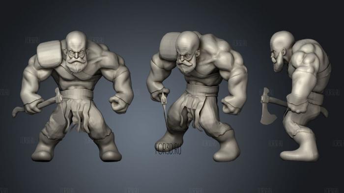 Kratos from God of War stl model for CNC