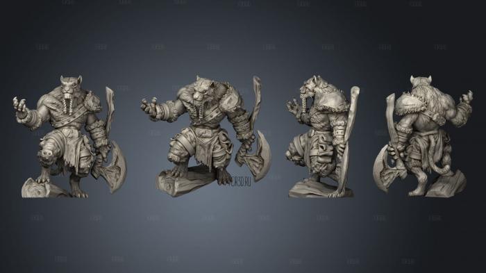Tabaxi 04 Barbarian Male stl model for CNC