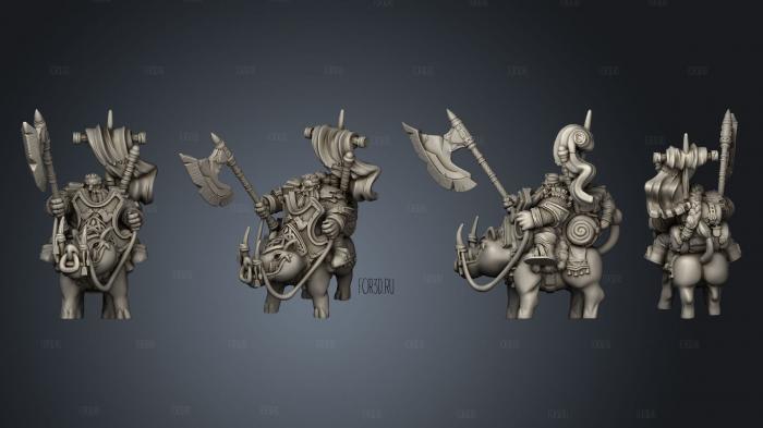 Throwback Dwarven Rider A Axe stl model for CNC
