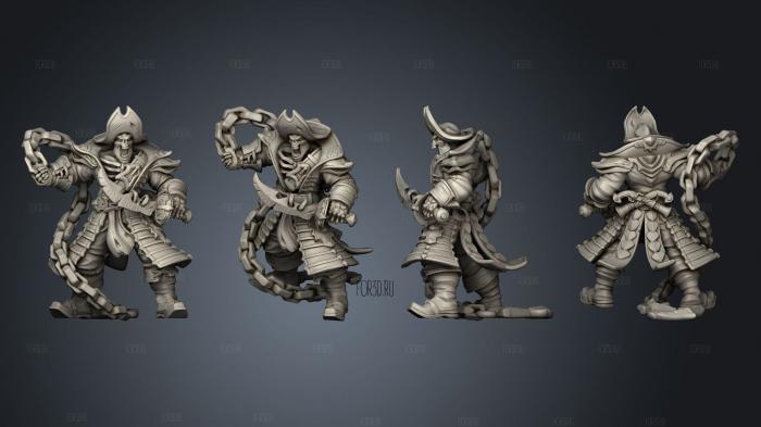 Throwback Undead Pirate Captain A stl model for CNC