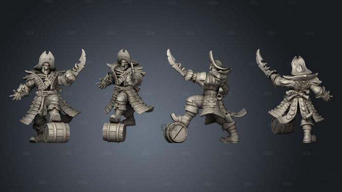 Throwback Undead Pirate Captain C stl model for CNC