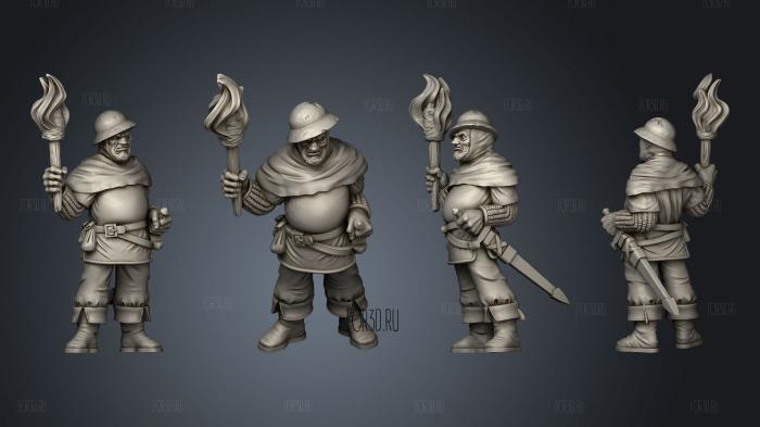 Town guards 06 stl model for CNC