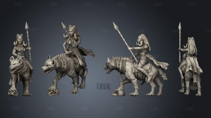 Tribe Princess Rider Hyena Mount stl model for CNC