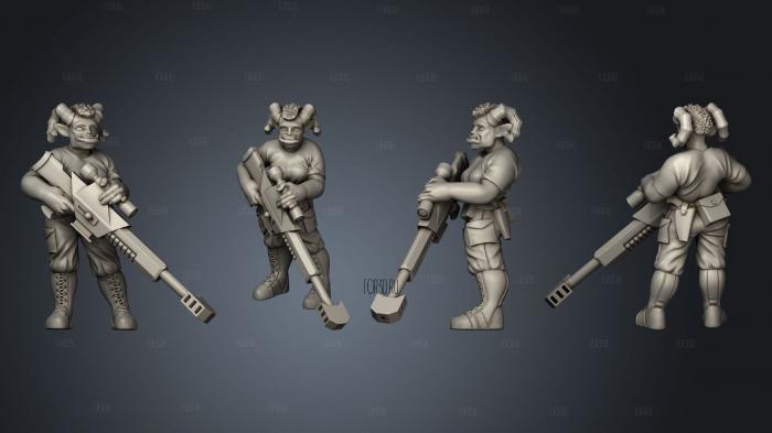 Troll Female Soldier Sniper 3d stl модель для ЧПУ