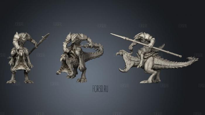 Lizardfolk Juggernaut Spear Rider stl model for CNC