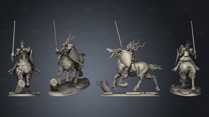 Undead Horse Riders 01 stl model for CNC