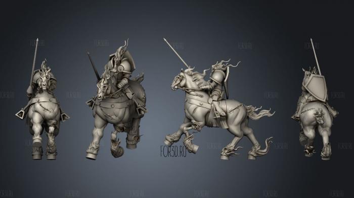 Undead Horse Riders stl model for CNC