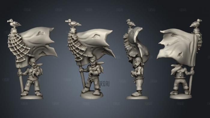 Undead Pirate Crew Banner stl model for CNC