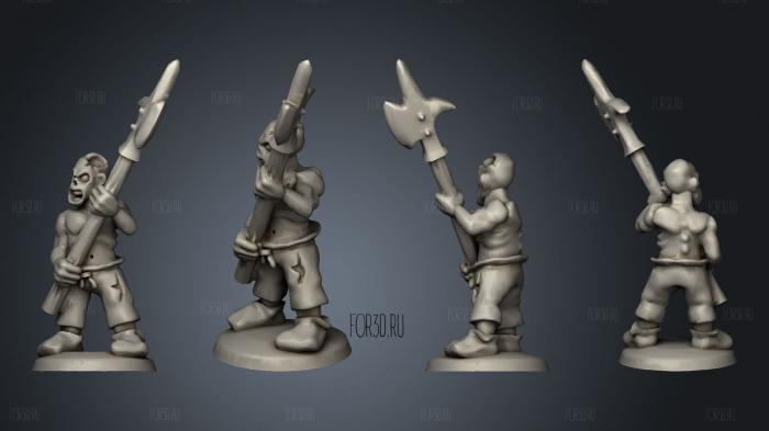Undead Pirate Crew with Halberd 1 stl model for CNC