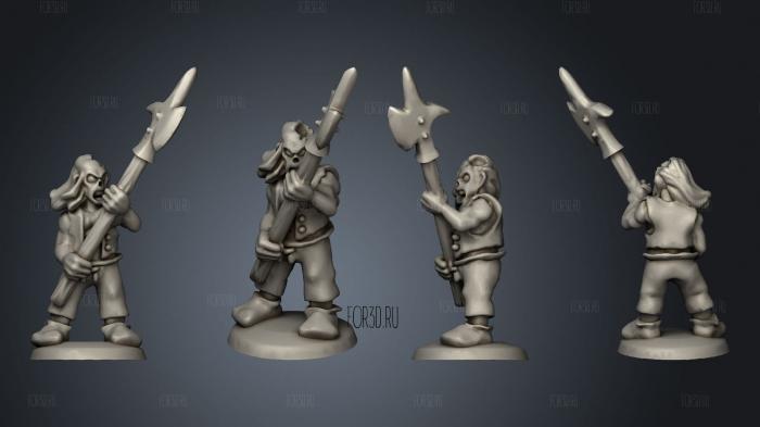 Undead Pirate Crew with Halberd 2 stl model for CNC