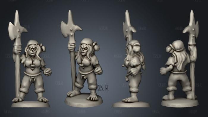 Undead Pirate Crew with Halberd 5 stl model for CNC