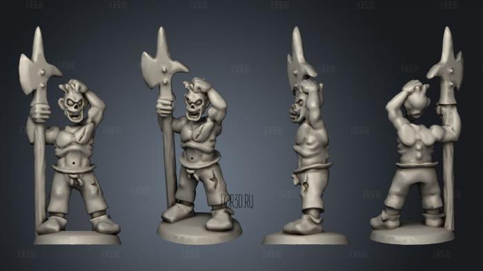 Undead Pirate Crew with Halberd 6 stl model for CNC