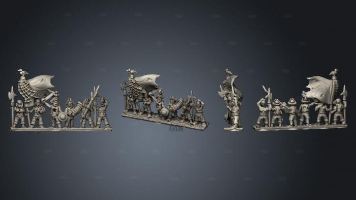 Undead Pirate Crew with Halberd Command Strip stl model for CNC