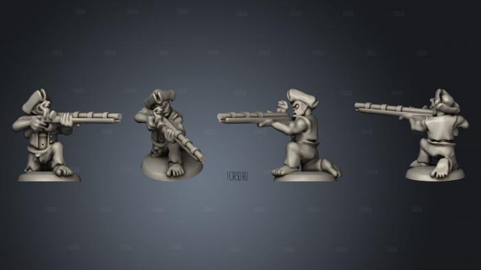 Undead Pirate Crew with Muskets 1 stl model for CNC
