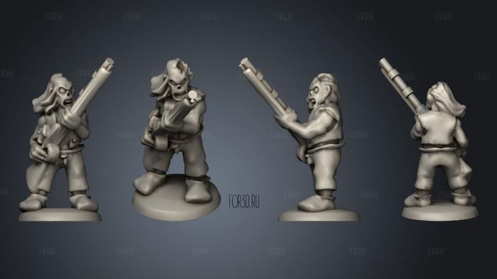Undead Pirate Crew with Muskets 3 stl model for CNC
