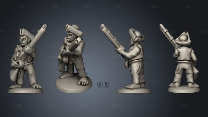 Undead Pirate Crew with Muskets 4 stl model for CNC