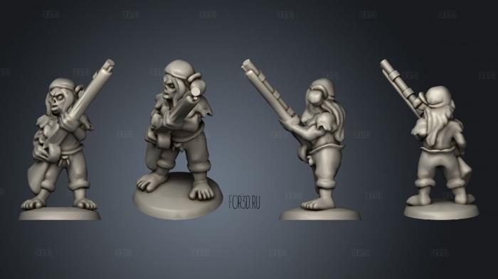 Undead Pirate Crew with Muskets 5 stl model for CNC