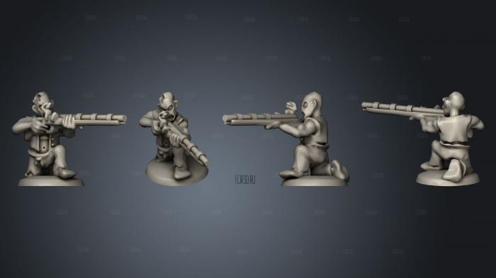 Undead Pirate Crew with Muskets 6 stl model for CNC