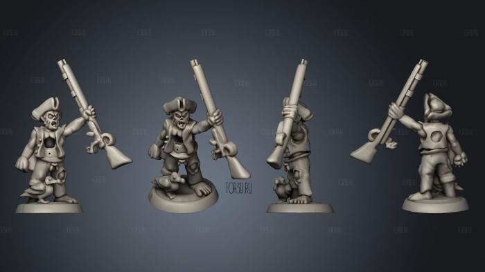 Undead Pirate Crew with Muskets Champion stl model for CNC