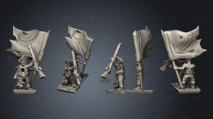 Undead Pirate Crew with Muskets Command Strip 1 stl model for CNC