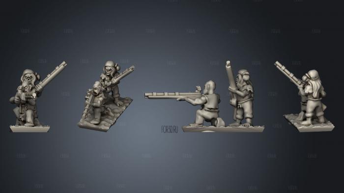 Undead Pirate Crew with Muskets Strip 1 stl model for CNC