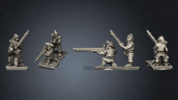 Undead Pirate Crew with Muskets Strip 3 stl model for CNC