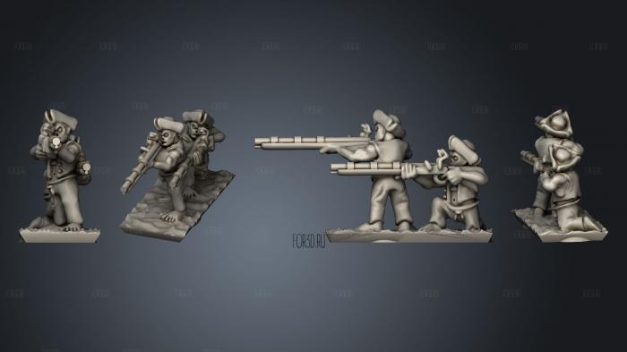 Undead Pirate Crew with Muskets Strip 5 stl model for CNC