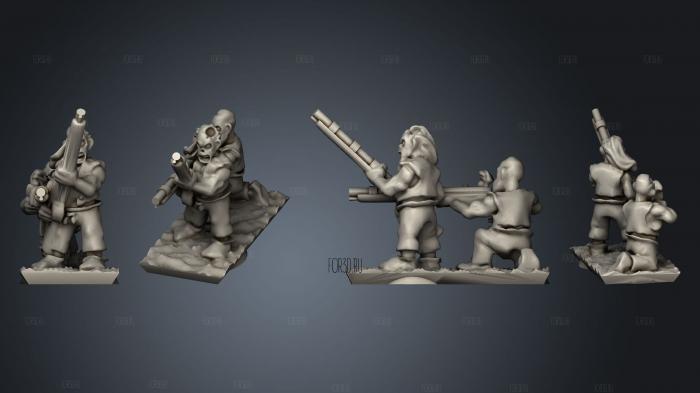 Undead Pirate Crew with Muskets Strip 6 stl model for CNC