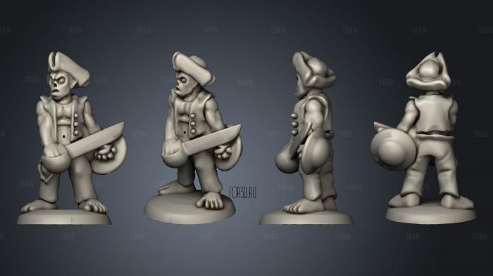 Undead Pirate Crew with Sword 3 stl model for CNC