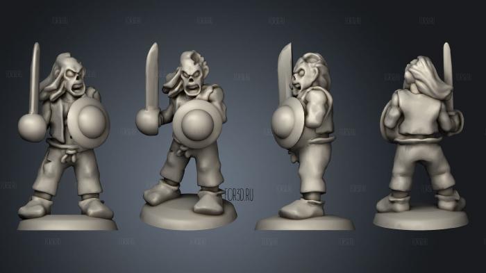 Undead Pirate Crew with Sword 4 stl model for CNC