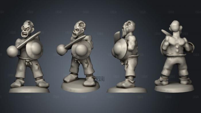 Undead Pirate Crew with Sword 5 stl model for CNC
