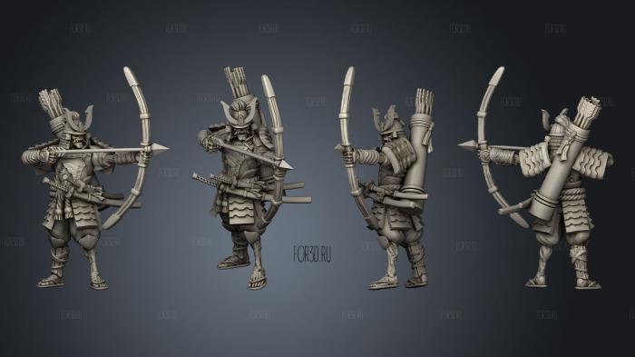 Undead Samurai Archer stl model for CNC