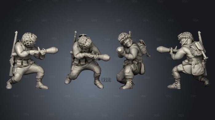 US paratrooper 2 panzerfaust stl model for CNC