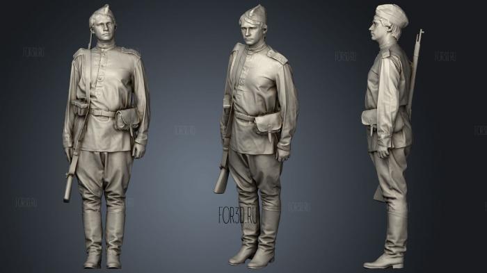 Man in soldier uniform sniper rifle 3d stl модель для ЧПУ