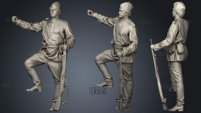 Man in soviet soldier with sniper rifle 3d stl модель для ЧПУ