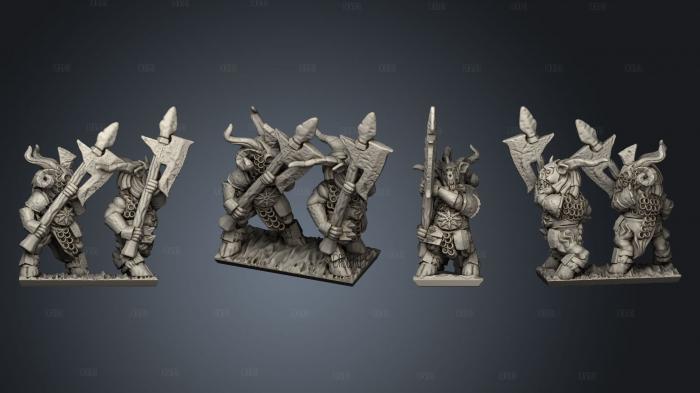 Wakes Emporium Greater Beastkin halberd Stand 2 stl model for CNC