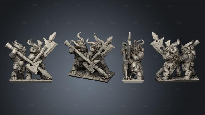 Wakes Emporium Greater Beastkin halberd Stand 5 stl model for CNC