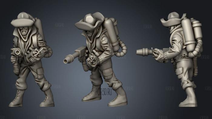 Man with firegun 3d stl модель для ЧПУ