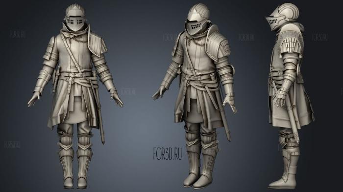 Marmoset viewer Knight of Astoraout stl model for CNC