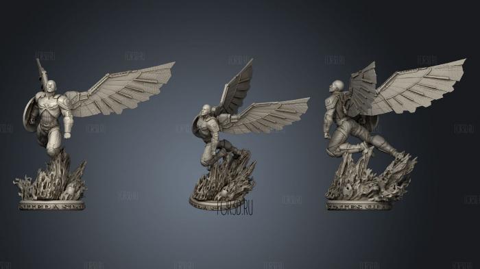 Marvel Falcon statue stl model for CNC