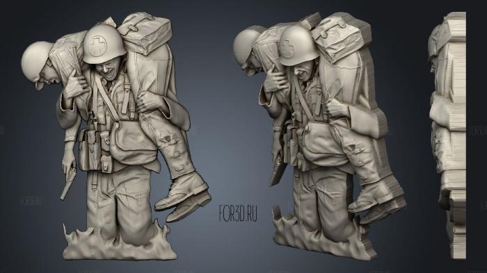 Medic carry soldier stl model for CNC