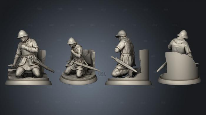 White wirewolf Wounded human 02 stl model for CNC