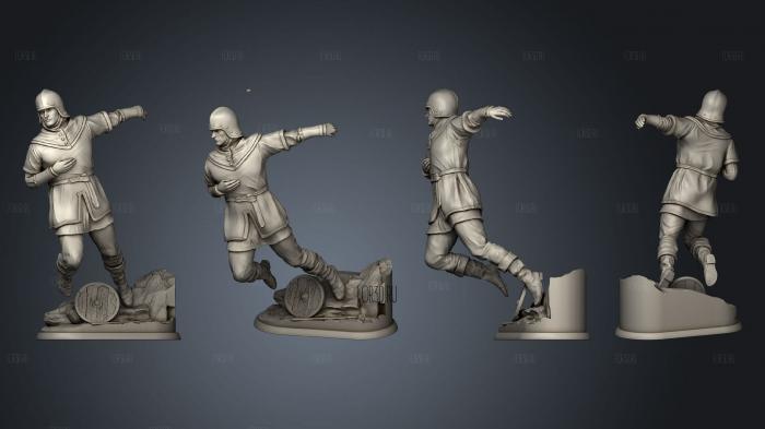White wirewolf Wounded human 04 stl model for CNC