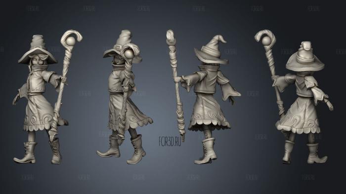 Witch Apprentice stl model for CNC
