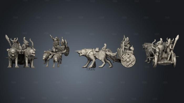 Wolf Chariot 03 stl model for CNC