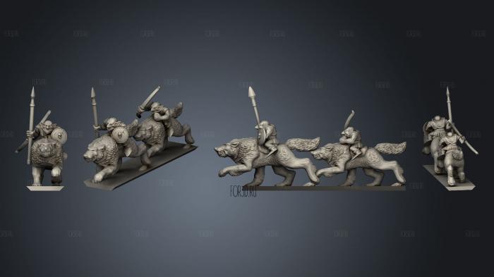 Wolf Riders Strip 2 stl model for CNC