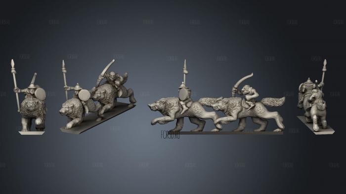 Wolf Riders Strip 3 stl model for CNC